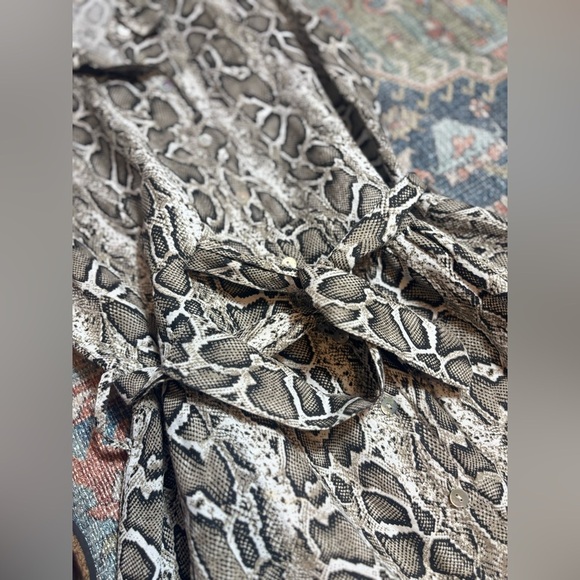 Laura Bianchi Italy 100% Linen Snakeskin Sleeveless Dress Size Small - Picture 3 of 5